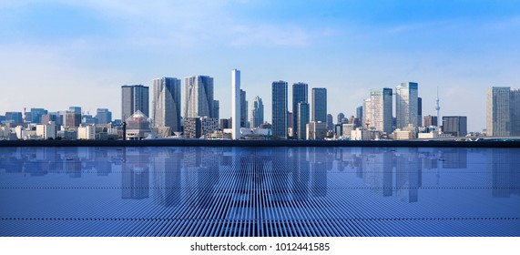 Modern cityscape viewed from observation platform. - Shutterstock ID 1012441585