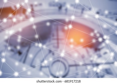 modern cityscape and wireless sensor network