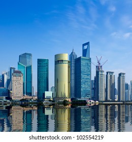 Modern City,shanghai Skyline In Daytime