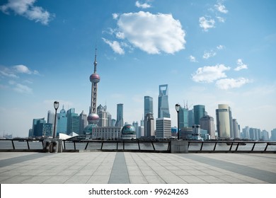 Modern City,shanghai Skyline In Daytime