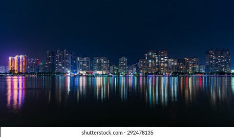 Shantou skyline at sunset