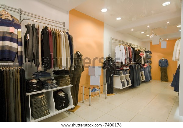 Modern Cloth Shop Interior Photo Stock Photo (Edit Now) 7400176