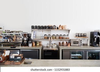 Modern Coffee Shop Interior, No People