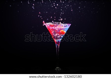 modern colourful coctail on the black background
