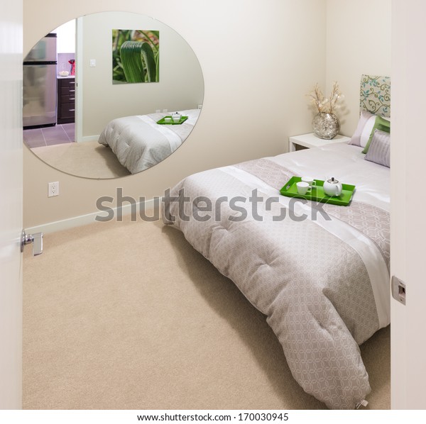 Modern Comfortable Elegant Luxury Master Bedroom Stock Photo