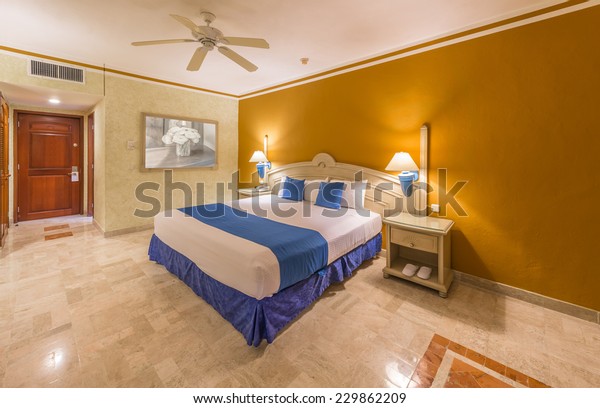 Modern Comfortable Elegant Master Bedroom Luxury Stock Photo