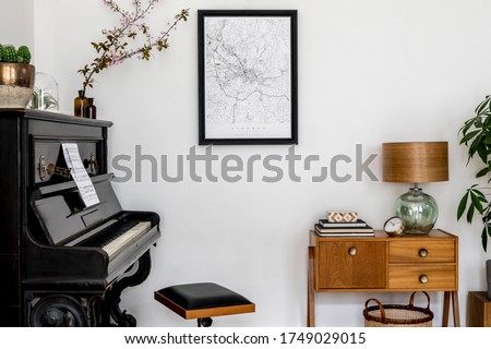 Similar – Image, Stock Photo Piano and cabinet by window at home