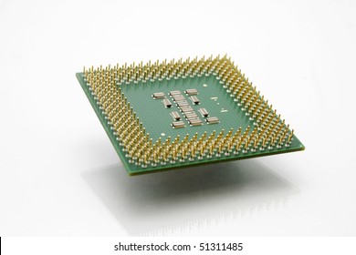 Modern Computer CPU Processor Chip Floating In The Air.