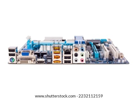 Modern computer mainboard isolated on the white background