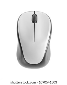Современная компьютерная мышь на белом фоне
