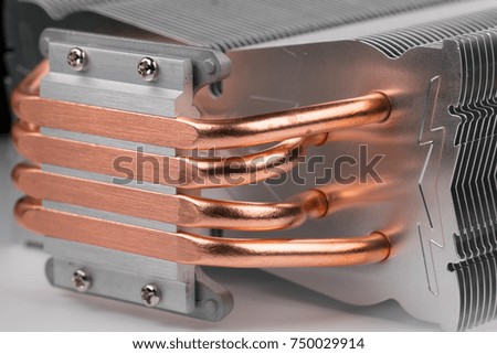 modern computer processor cooler or radiator or heat sink
