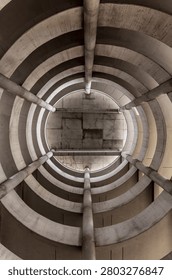 Modern concrete circular structure interior Berlin Germany industrial architecture minimalism