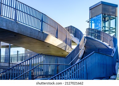 modern concrete footbridge - part of - Powered by Shutterstock