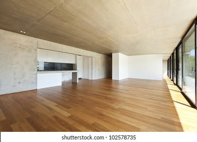 Modern Concrete House With Hardwood Floor, Wide Open Space