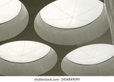 Modern concrete roof with glass skylight from below - Powered by Shutterstock