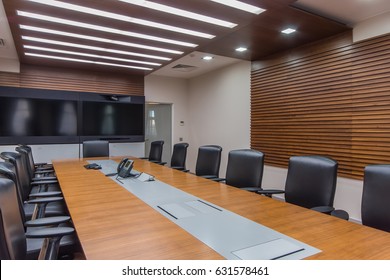 Modern Conference Room With Wide Screen TV