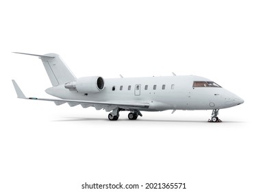 Modern Corporate Business Jet Isolated On White Background