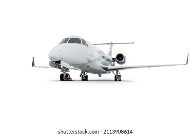 Modern Corporate Business Jet Isolated On White Background