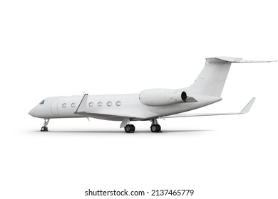 Modern Corporate Business Jet Isolated On White Background