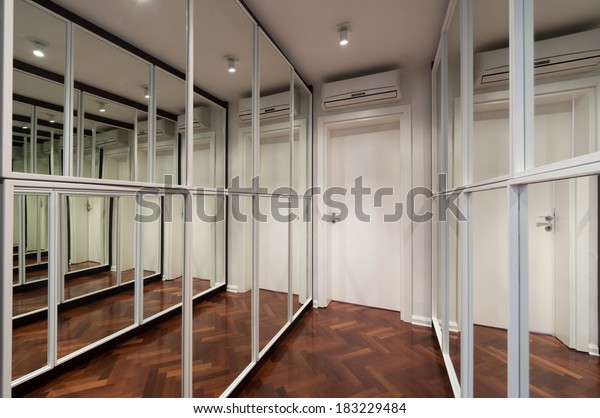 Modern Corridor Interior Mirror Wardrobe Doors Stock Photo Edit