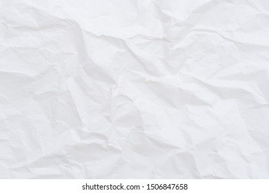 Modern Crumpled White Paper On Empty Sheet Gray Background With Light Shadows For Creative Wallpaper, Card, Art Work Design.