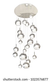 Modern Crystal Chandelier On White Background