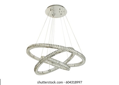 Modern Crystal Chandelier On White Background