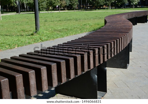 Modern Curved S Shaped Brown Wooden Stock Photo Edit Now 1496066831