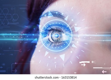 Biometrical Retinal System Analysing Eye Health Stock Photo (Edit Now ...