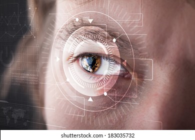 Human Eye Recognition Scanning Process Closeup Stock Photo 1651644196 ...