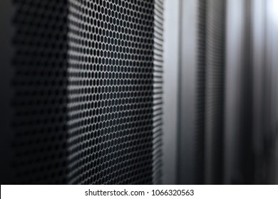 Modern data center. Modern black metal stylish server racks in a data center