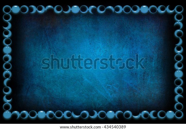 A modern decorative blue glass frame\
with a textured background. Blue and black\
colors