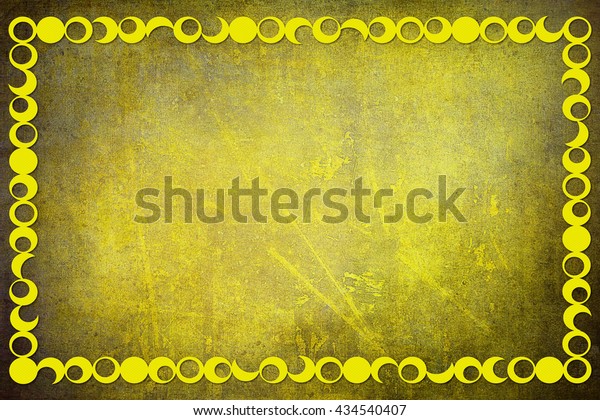 A modern decorative yellow frame with a\
textured background. Yellow and brown\
colors