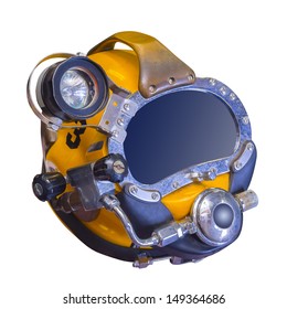 Modern deep sea diving helmet used at depths of 1500 ft.
