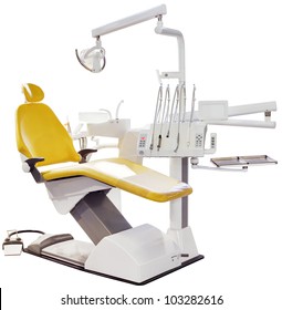 Modern Dentist Chair Isolated With Clipping Path