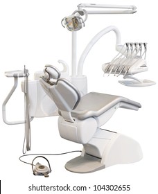 Modern Dentist Chair Isolated With Clipping Path