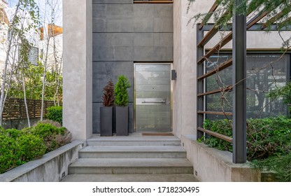 Modern Design Family House Front Entrance Door, Athens Greece