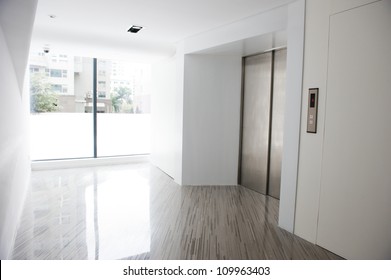 Modern Design Interior Of Elevator Lobby.