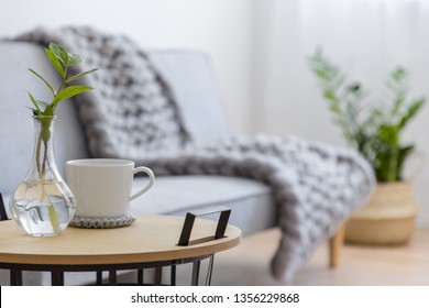 Modern Design Living Room With Industrial Style Side Table