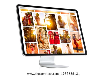 Modern desktop computer isolated on white background