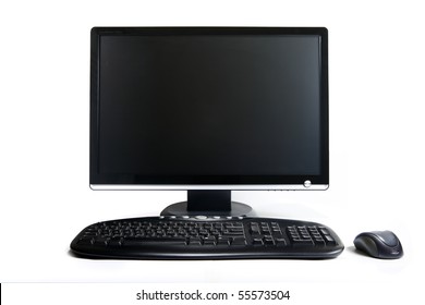 Modern desktop computer with wireless keyboard and mouse