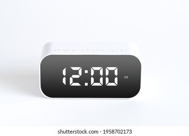 Modern Digital Clock Isolated On White Background