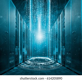 Modern Digital Graph Holograms Flying Over Stock Photo 614205890 ...