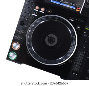 Modern DJ Controller On White Background, Top View