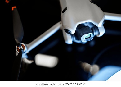 Modern drone with Camera - Front View Detail