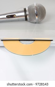 Modern dvd player with karaoke function and microphone