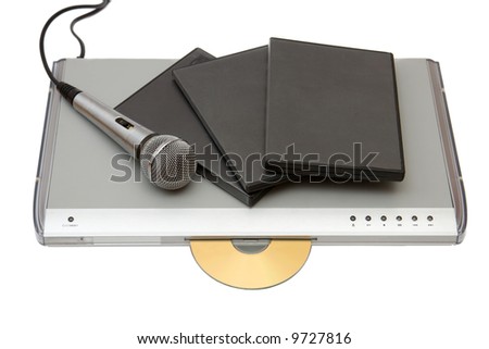 Modern dvd player with karaoke function and microphone