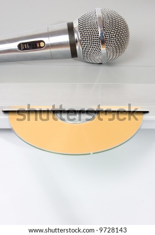 Modern dvd player with karaoke function and microphone
