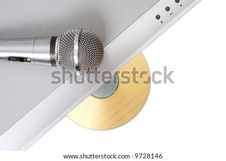 Modern dvd player with karaoke function and microphone