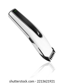 Modern Electric Hair Clipper Close Up On A White Background